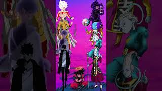 Goku, Saitama, Wang Ling and Sung Jin Woo vs Goku Black, Grand Priest, Zeno and Whis