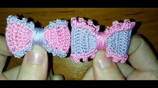 Бантик для салфетки "Собака с сердцем" (крючком) / Crochet bow for doily tutorial. Dog and Heart