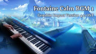 ‘Lustrous Stars’ Fontaine Calm Piano BGM 1/Genshin Impact 4.0 (Synthesia + Sheet Music)