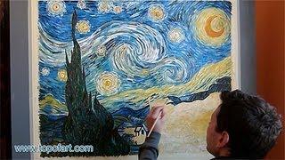 Art Reproduction (van Gogh - Starry Night) Hand-Painted Step by Step