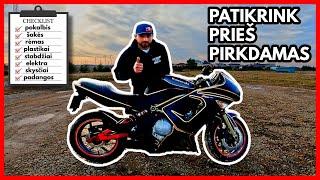 KAIP ir KĄ patikrinti prieš PERKANT MOTOCIKLĄ (patikrink, kad vėliau nereikėtų ašaroti)