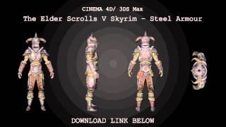 Cinema 4D/ 3DS Max | Skyrim Steel Armour Model Download