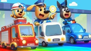 Sheriff and Driving Center | Street Vehicles | Safety Rules | Sheriff Labrador | BabyBus