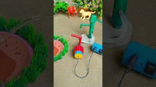 Mini hand pump project water with supply motor elephant goat drink #waterpump #shorts #164