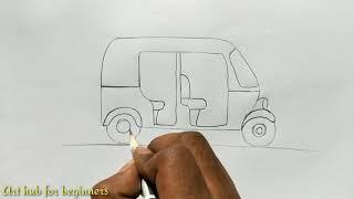 #auto rickshaw drawing / really easy to draw Auto rickshaw for beginners