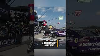 A scary moment on pit road at Pocono. Everyone's okay #NASCAR