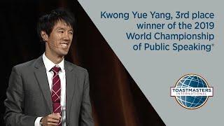 Kwong Yue Yang, 3rd place winner of the 2019 World Championship of Public Speaking®.