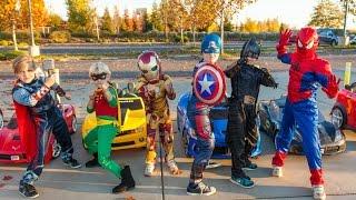 Superheroes Mega Power Wheels Race 4!