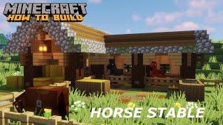 Minecraft: How to Build a Horse Stable | Small & Rustic Horse Stable