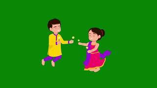 Boy Girl Celebrating Diwali | green screen boy girl celebrating Diwali | green screen celebration