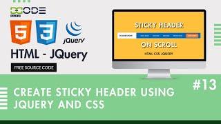 Create Sticky Header Using jQuery And CSS | Animated Sticky Header Jquery | Sticky Header