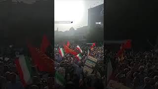 President Pezeshkian stands with students at Tehran rally against US as anti-US protests erupt