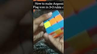 Argentina flag icon making in rubix cube 3×3