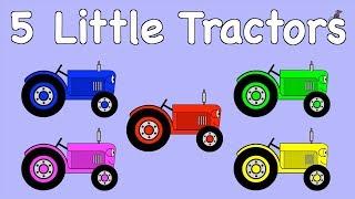 Five Little Tractors | TRACTOR SONG | COUNTING SONG | NURSERY RHYME | RainbowRabbit | (Official Vid)