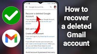 How to Recover a Deleted Gmail Account (2025) ..?