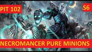 Diablo 4 Necromancer Pure Minions Mendeln Build PIT 102 Clear Season 6 Necro Build #diablo4