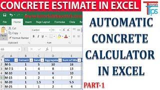 How To Calculate Cement, Sand & Aggregate Quantity in Excel with Different of Mix Design