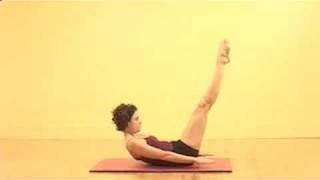 Ellie Herman demonstrates Pilates Hundred