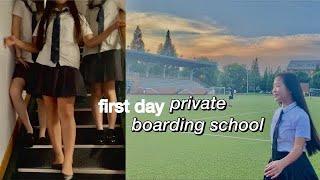 first day of boarding school *senior year* (grwm + vlog)