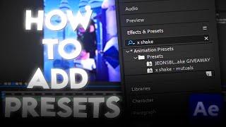 How to Add Presets (After Effects)