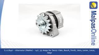 S.127846 - Alternator (Mahle) - 14V, 55 Amps  for Deutz-Fahr, Bosch, Fendt, Iskra, Lest...and more.