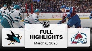 NHL Highlights | Sharks vs. Avalanche | March 06, 2025