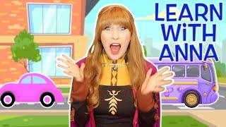 Learn with Anna (WHEELS ON THE BUS) | Princess Playhouse Nursery Rhymes and Kids Songs