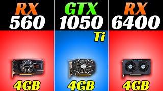 RX 560 vs GTX 1050 Ti vs RX 6400 | 20 Games Benchmarks