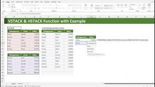 Excel Functions VSTACK & HSTACK for combining Data vertically and horizontally