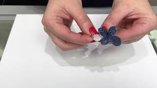 18K White Gold Organic Flower Ring with Sapphires (Massoyan Jewelers) - MassoyanJewelers.com
