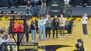 Lisa Bluder is honored by Iowa Hawkeyes during halftime of the Maryland game ~ January 5, 2025