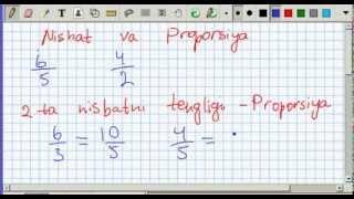 Nisbat va Proporsiya. Matematika 6-sinf. 17-dars