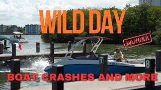 Miami Boat Ramp Marina Wild Day CRASHES and more