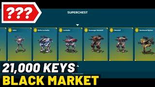 21,000 Black Market Keys and Superchest Opening in War Robots