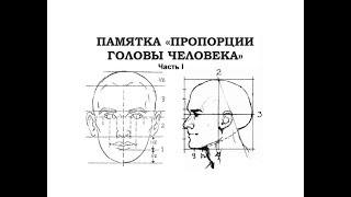 Пропорции головы. Часть 1. Поэтапное рисование портрета