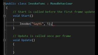 Invoke Function in Unity3D and C#