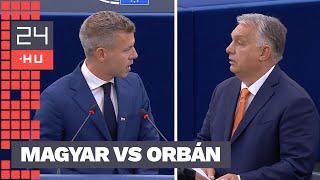 Magyar: „Mindketten tudjuk, hogy vége van!”, Orbán: „A saját hazáját támadja!” - videón az EP-vita