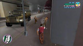 GTA Vice City Epic 6 Stars Wanted Level Police Shootout + Escape