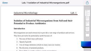 Lab 1- Industrial Microbiology.