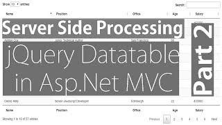 jQuery Datatable Server Side Processing in Asp.Net MVC - Part 2