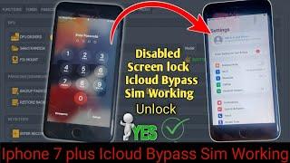 Iphone 7 plus disabled bypass unlock tool || iphone 7 plus icloud  unlock sim working