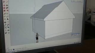 SketchUp Дом 1: крыша. Стили, туман и тени