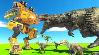 NEW Battle Robot vs Army of DINOSAURS - Animal Revolt Battle Simulator