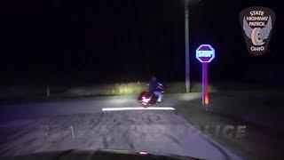 Ohio State Police Pursue Fleeing Harley Into Woods