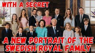 a new portrait of the Swedish royal family with a secret