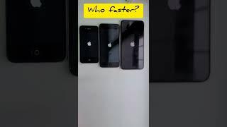 Who faster?  boot animation speed test #iphonex #iphone6 #iphone4 #shorts