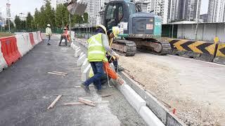 Road kerb installation