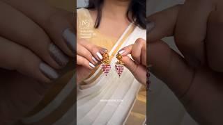 ️Gold Light Weight Ruby Earrings only 4 gms ️#saishwethavlogs #goldjewellerycollections