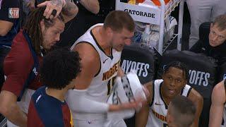 Nikola Jokic gets heated during Nuggets timeout as Clippers win Game 3 by 34 points
