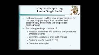 Required Reporting Under Single Audit
